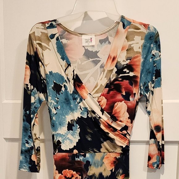 Saved by the Dress Floral Maxi Wrap Dress Sz S - Picture 2 of 3